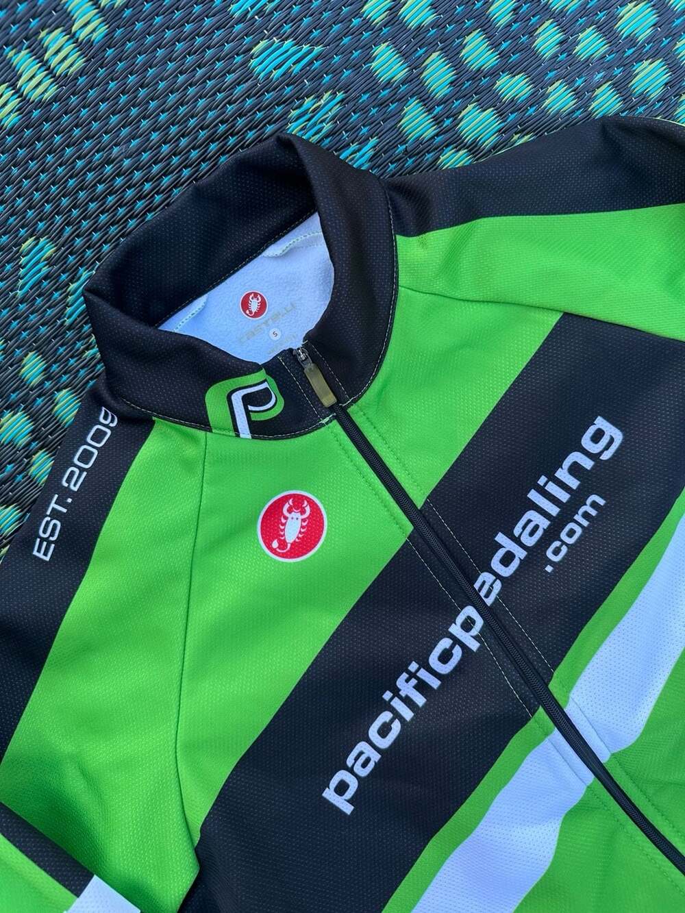 Castelli Pacific Pedaling Cycling Jacket Size S Green